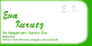 eva kurutz business card